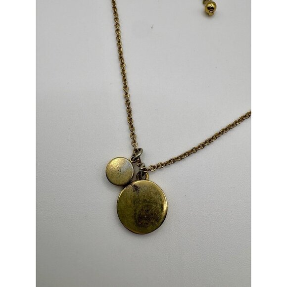 Kate Spade Gold Tone Spade Pendant Necklace Crystal Charm - Picture 4 of 5